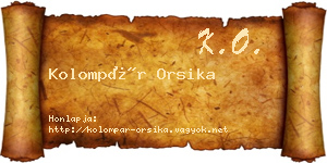 Kolompár Orsika névjegykártya